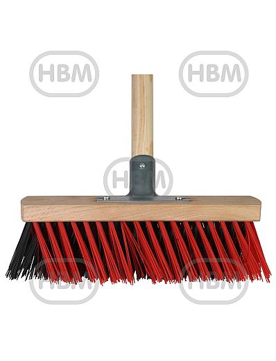Broom 30 cm red/black with handle (61135)
